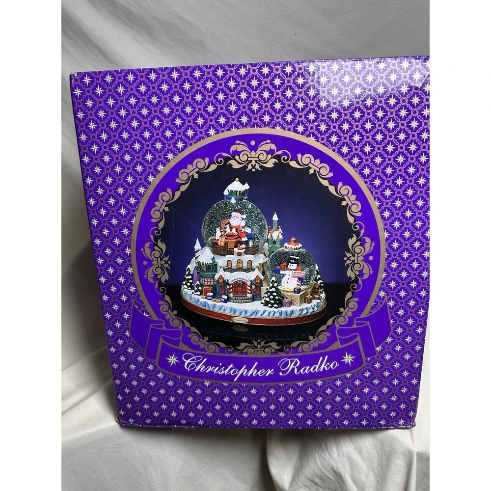 Christopher Radko North Pole‎ Workshop Snowglobe Musical Blowing Snow w Box